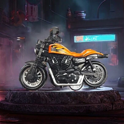 儿童益智玩具 - 各种颜色的合金摩托车、火龙摩托车、逼真的摩托车玩具、复古摩托车、巡航摩托车、惯性车辆、轻便摩托车、静态模型、收藏装饰、生日礼物、摩托车、摩托车、摩托车玩具、返校