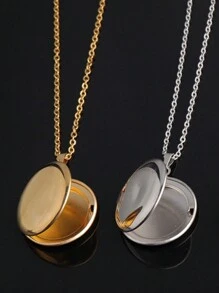 1 cái Thời trang Mạ vàng 18K Thép không gỉ Mề đay nhỏ Vòng cổ mặt dây chuyền Với Có thể mở Tròn Hình dạng Đối với Hình chụp Chèn Đối với phụ nữ Qủa tặng - tròn - Xem 13