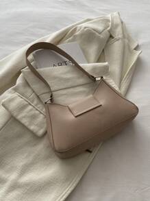 Old Money, Lightweight,Business Casual Metal Decor Hobo Bag For Teen Girls Women College Students,Rookies & White-Collar Workers Perfect For Office,Work ,Business,Commute Best Work Bag For Women For Teen Girls Women College Students,Rookies & White-Collar Workers Perfect For Office,College,Work ,Business,Commute,Outdoors, Travel, Outings - Khaki - View 7