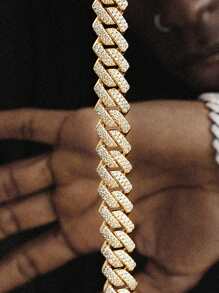 CVNANA 1pc Fashion Hip Hop Men's Chain Bracelet With Flip Clasp, Wristband