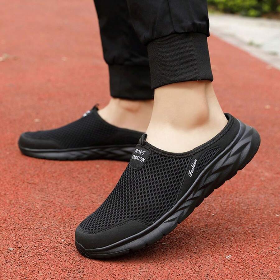 Summer New Men Breathable Mesh Slip-On Sandals, No-Heel Casual Sports Shoes For Outdoor