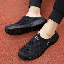 Summer New Men Breathable Mesh Slip-On Sandals, No-Heel Casual Sports Shoes For Outdoor