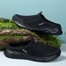 Summer New Men Breathable Mesh Slip-On Sandals, No-Heel Casual Sports Shoes For Outdoor