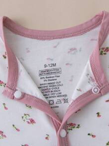 MommBaby Ranpis de bebé niña de fibra de bambú con estampado patchwork de flores pequeñas, ropa de bebé recién nacido utilizable en las cuatro estaciones, traje de gateo para infantes