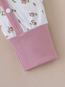 MommBaby Ranpis de bebé niña de fibra de bambú con estampado patchwork de flores pequeñas, ropa de bebé recién nacido utilizable en las cuatro estaciones, traje de gateo para infantes