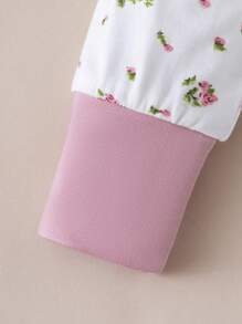 MommBaby Ranpis de bebé niña de fibra de bambú con estampado patchwork de flores pequeñas, ropa de bebé recién nacido utilizable en las cuatro estaciones, traje de gateo para infantes