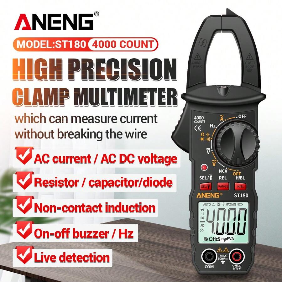 ANENG ANENG ST180 4000 Counts Digital Clamp Meter AC Current Multimeter