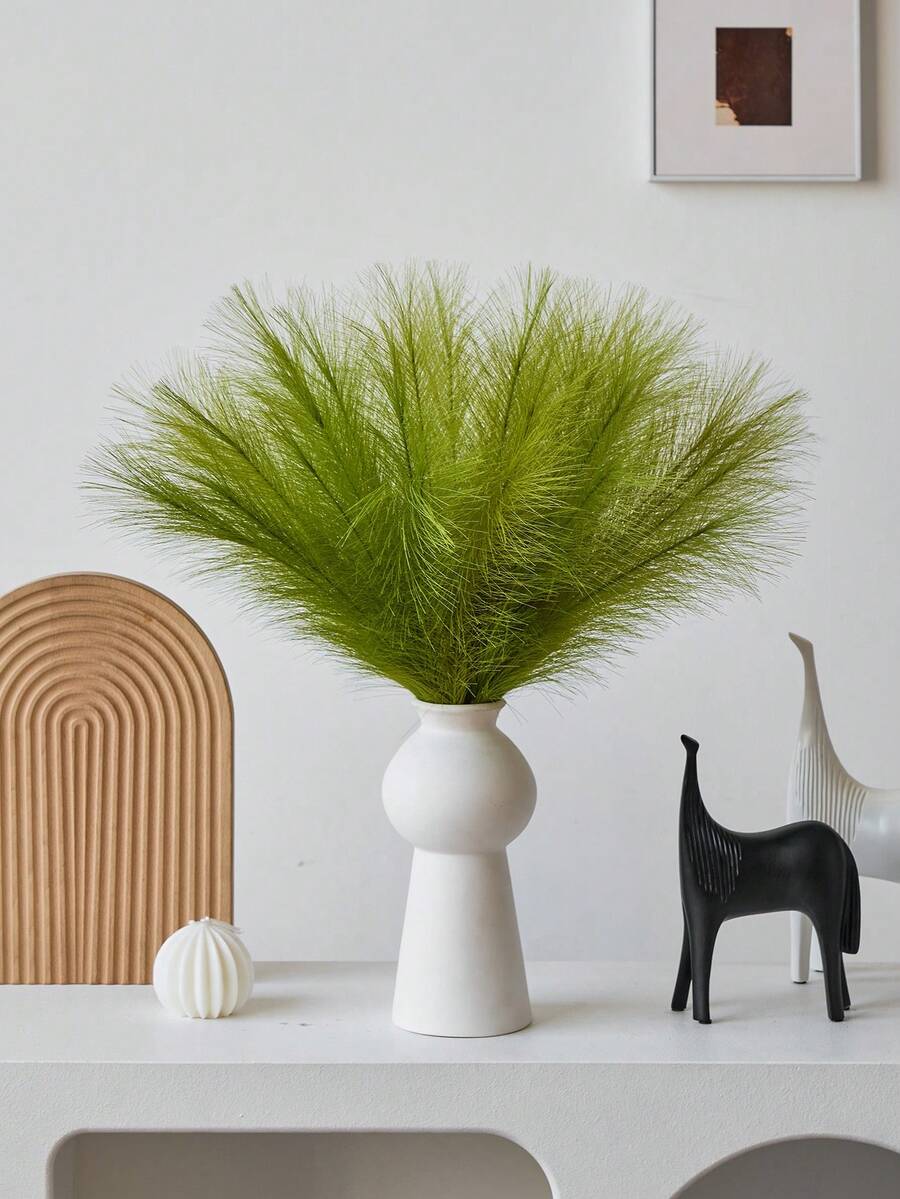 5/10/20/50pcs 52cm Green Faux Pampas Grass Artificial Reeds Fluffy