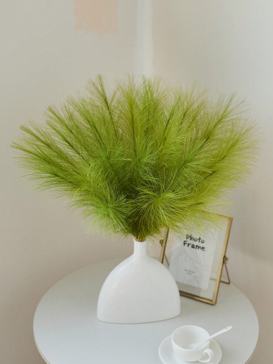 5/10/20/50pcs 52cm Green Faux Pampas Grass Artificial Reeds Fluffy