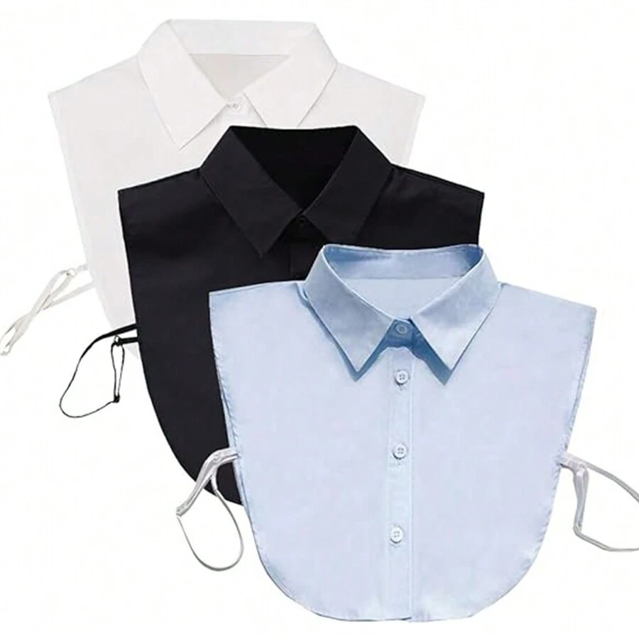 Conjunto de 3 piezas de cuello falso, cuello desmontable, blusa falsa, camisas de medio Body, cuello de Peter Pan - Multicolor - Ver 1