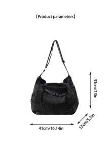 Vintage Denim Backpack, Y2K Large Capacity Hobo Bag, Fashionable Ladies Crossbody Shoulder Bag, Y2K Cute Denim Shoulder Bag For Women, Simple Multi-Pocket Vacation Travel Crossbody Bag, Square Shoulder Bag Wallet For Daily Commute, Large Capacity Multifunctional Laptop Backpack Handbag For Students, Shoulder Bag For School