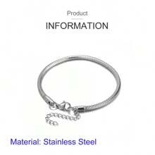 1入經典時尚多彩蛇骨珠心形手鍊，可調節，適合日常佩戴，DIY珠寶手鍊，金色/銀色/玫瑰金，16mm / 18mm / 20mm / 21mm - 彩色 - 查看 26