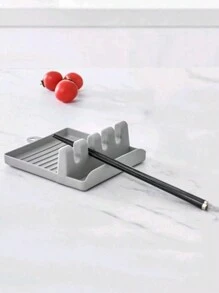 1pc Multipurpose Wall-Mounted RackFor Kitchenware,With Scoop Spoon Pad, Chopsticks& Pot Cover Holder