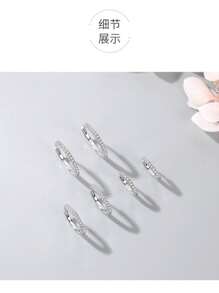 Women Hoop Earrings - Silver - View 3