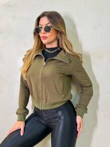 Women Coats - 軍綠色 - 查看 3