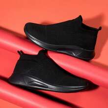 New Casual Shoes For Women, Comfortable Sneakers, Breathable And Dust-Proof, Sock-Like Design For Easy Wear, Fashion Casual Versatile, Suitable For Various Occasions, All-Black Color Elegant And Matching, Unisex/Couple Design