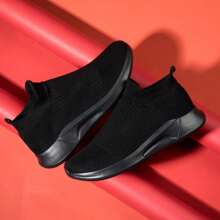 New Casual Shoes For Women, Comfortable Sneakers, Breathable And Dust-Proof, Sock-Like Design For Easy Wear, Fashion Casual Versatile, Suitable For Various Occasions, All-Black Color Elegant And Matching, Unisex/Couple Design