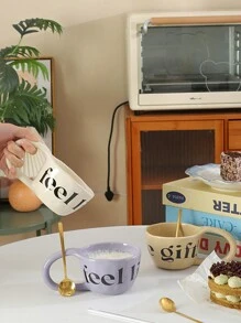 DearDali 1pc 350ml Scandinavian Style Modern Ceramic Mug Highly Attractive Coffee Cup Exquisite Large-Capacity Milk Cup For Home Office Afternoon Tea - White - View 12