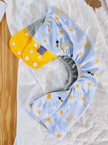 4 Packs Reusable Cloth Diapers Gray Mesh Inner One Size Adjustable Washable Pocket Nappy Covers For Baby Baby Shower Family Decorations Gifts - Multicolor - View 9