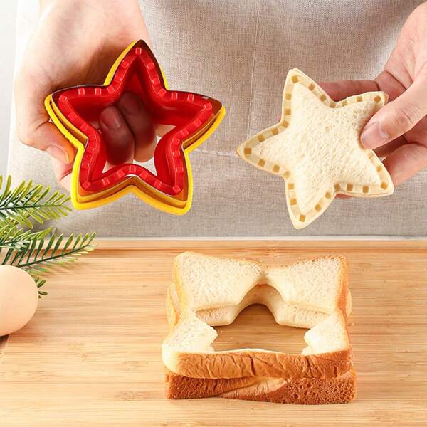 1 Peça Fabricante de Sanduíche em Forma de Estrela de Aço Inoxidável, Cortador de Pão de Estrela Recheado de Geléia, Ferramenta de Cozinha para Café da Manhã