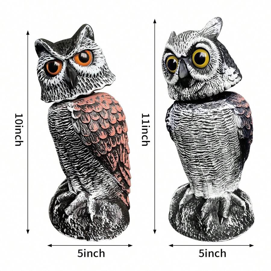 KOCNYDEY Eulen-Gartenfiguren - Mutter & Baby Zur Vogelabwehr