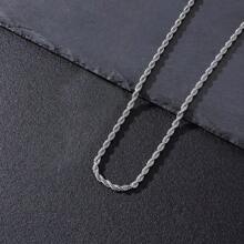 1pc Hip Hop Style Stainless Steel Twisted Blue Rope Chain/Dragon Bone Chain, 60CM Length Suitable For Men And Women - Twisted Blue Flower Chain - View 3