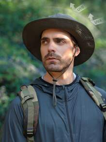 1 Mũ Chống Nắng Unisex, Chống Thấm Nước Vành Rộng UPF 50 + Nón Du Lịch Mùa Hè Câu Cá Đi Bộ Đường Dài Nón Có Thể Tháo Rời Cằm - mũ xô ngoài trời - Xem 3