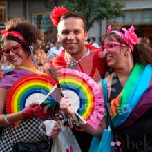 GRUPO CARNAVALLIA Abanico De Plástico Y Tela Bandera Orgullo Gay Pride Lgbt Abanico Arcoiris Multicolor - Multicolor - Ver 5