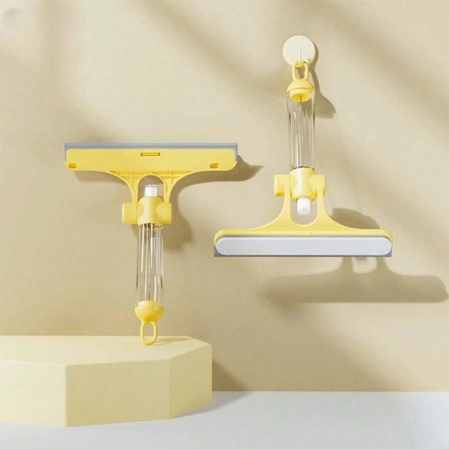 Limpiador de vidrios y ventanas, herramienta de limpieza de vidrio con rascador - Amarillo - Ver 1
