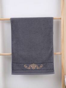 QIBHI 1/2/3件可選，純棉毛圈浴巾，刺繡歐洲花卉圖案，柔軟吸水浴室毛巾或浴巾，適用於浴室、酒店、健身房、旅行、禮品、返校、居家必需品、毛巾、護膚 - 灰色 - 查看 9