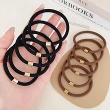 10pcs Women Colorful High Ponytail Elastic Hair Ties Resistant Bands For Dating, Commuting, Sports, Vacation, Beach Ponytail Holders Hair Elastics Hair Rubber Bands Scrunchies Hair Rope, Hair Bobbles ,Gym Sport Outfit