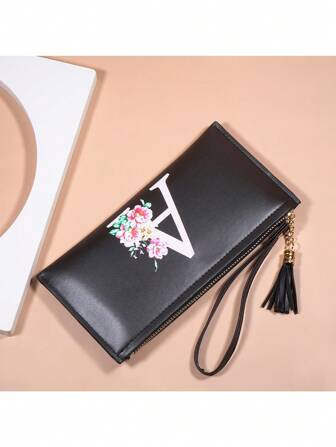 Women's Handbag With 26 Alphabet Design Multi-Functional Phone Pouch Zipper Coin For Women Wallet Purse Wallet Long Wallet Wristlet Wallet