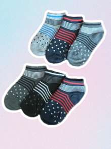 12 pares/ set de calcetines cortos para niño, lindos suaves y transpirables - Multicolor - Ver 7