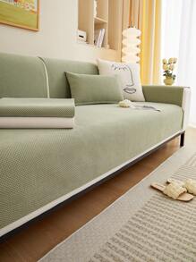 1個幾何細節沙發坐墊，現代化聚酯纖維防滑沙發套，適用於所有季節