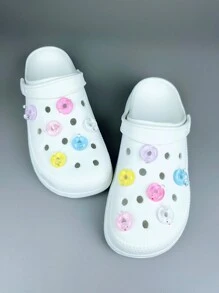 6/12 Pcs Semi-Transparent Jelly Color Cute Duck Shape Resin Decoration Charms, Detachable Accessory For Clogs & Hollow Out Clogs - Multicolor - View 4