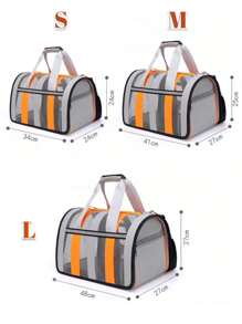 Bolsa de viaje portátil con patrón de rayas para perros y gatos pequeños. Bolsa de tela transpirable y plegable para mascotas cachorros - Rojo - Ver 8