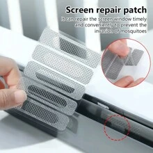20pcs Anti-Mosquito Window Screen Repair Patch Tapes, Self-Adhesive Mesh Hole Patching Sticky Tape For DIY Home Screen Curtain - Grey - View 1