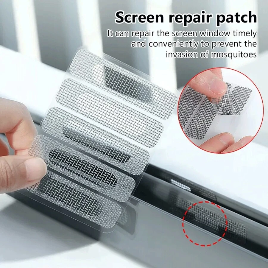 20pcs Anti-Mosquito Window Screen Repair Patch Tapes, Self-Adhesive Mesh Hole Patching Sticky Tape For DIY Home Screen Curtain - Grey - View 1