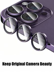 [6 IN 1] 3 Pcs Purple Screen Glass + 3 Pcs Metal Lens Anti-Blue Light Privacy Screen Protector Compatible With IPhone Compatible With IPhone 16/16 Plus/16 Pro/16 Pro Max/15/15Pro/15 Plus/15 Pro Max/14/13/12/11 Gift For Birthday, Family, Friends Tempered Glass, Anti-Spy, Phone Screen Protector, Phone Accessories Waterproof Shockproof Anti-Fall Anti-Fall Scratch Resistant Anti-Fingerprint Full Cover - Purple - View 9