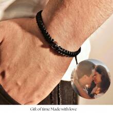 1入訂製照片投影手鐲，男女、二人、家人、朋友和寵物都適用。個性化的節日禮物、母親節禮物、父親節禮物、情人節禮物和生日禮物 - 藍色繩子 - 查看 8