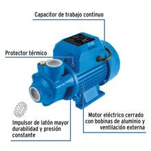 Bomba periférica 1/2 HP, altura máxima 25 m, Foset 49877 - Azul - Ver 2