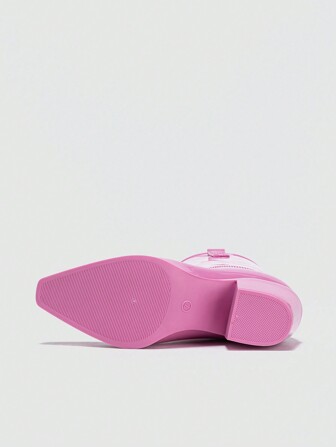 Women's Long Rain Boots Four Seasons Soft Non-Slip Moisturizing And Warm Fashionable Outdoor European And American Style High-Heeled Waterproof Boots For Autumn, Pink And Peach Colors