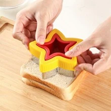 1pc Stainless Steel Star Shaped Sandwich Maker, Jam Filled Star Bread Cutter, Breakfast Kitchen Tool - Multicolor - View 5