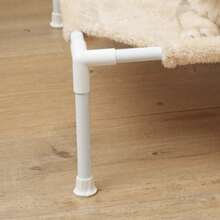 1pc Elevated Pet Bed Dog Cot, Raised Cat Bed For Cats And Small Dogs With Warm Fabric - Beige - View 8