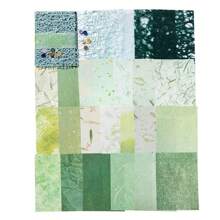 MOCARD 1 Pack 31 Stück/30 Packungen 930 Stücke sortierte Gitter- und Vintage-Holzknöpfe und Scrapbooking-Material Bastelpapier, handgemachtes Junk-Journal-Design-Papier, ästhetische Collage-Materialien für Schule, Schulsachen, Rückkehr zur Schule