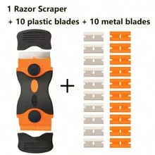 Raspadores de cuchillas de plástico / metal para la ventana del automóvil, limpieza de película de vinilo, vidrio adhesivo y herramienta removedora de polvo de cerámica