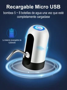 1 Pieza Dispensador de agua automático con luz LED - Blanco y Negro - Ver 1