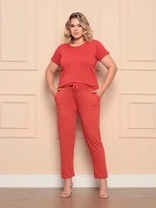 Plus Size Co-Ords - màu đen - Xem 5