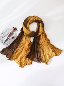 女士褶皱渐变效果超柔软围巾，防晒轻质雪纺颈巾，具有防皱功能，适合圣诞节冬季秋季 - 彩色 - 查看 13