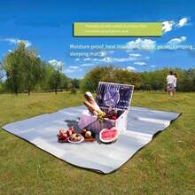 1入組可攜式戶外野餐墊，雙面鋁箔防潮墊，適用於露營，遠足，公園，防水燒烤墊，海灘，旅遊 - 彩色 - 查看 2